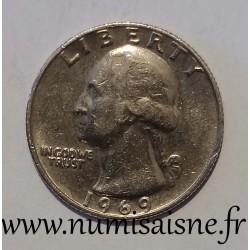 UNITED STATES - KM 164 a - 1/4 DOLLAR 1969 - Philadelphia - GEORGE WASHINGTON