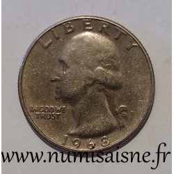 ETATS UNIS - KM 164 a - 1/4 DOLLAR 1968 D - Denver - GEORGE WASHINGTON