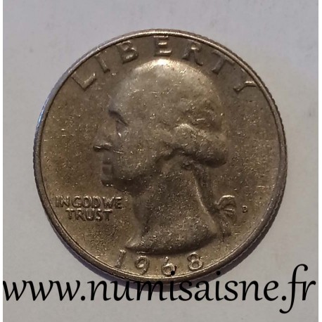 ETATS UNIS - KM 164 a - 1/4 DOLLAR 1968 D - Denver - GEORGE WASHINGTON