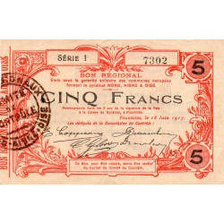 59 - FOURMIES - BON DE 5 FRANCS - 18/06/1917