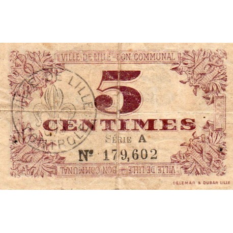 Komitat 59 - LILLE - 5 CENTIMES - 31/10/1917