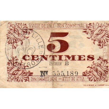 59 - LILLE - 5 CENTIMES - 31/10/1917