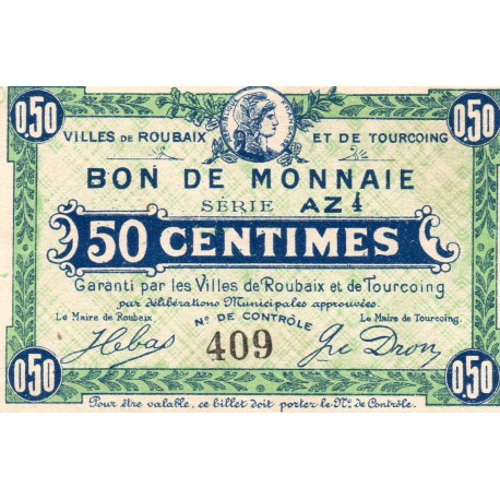 59 - ROUBAIX - 50 CENTIMES - NON DATÉ