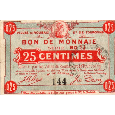 County 59 - ROUBAIX - 25 CENTS - UNDATED