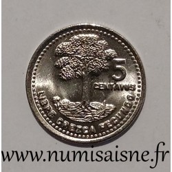 GUATEMALA - KM 276.4 - 5 CENTAVOS 1994 - Ceiba ou arbre Fromager