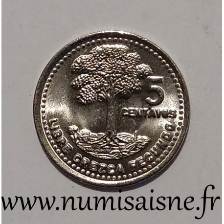 GUATEMALA - KM 276.4 - 5 CENTAVOS 1991 - Ceiba