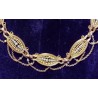 NECKLACE - YELLOW GOLD - 18 CARATS - FILIGREE MESH AND CULTURED PEARLS
