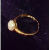 YELLOW GOLD RING - 18 CARATS - WHITE ZIRCONIUM OXIDES - SIZE 53