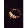 RING IN YELLOW GOLD - 18 CARATS - CENTRAL SAPPHIRE OF 8 X 6 MM - SIZE 53