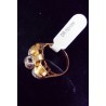 YELLOW GOLD RING - 18 CARATS - DECORATED WITH 3 ZIRCONIUM OXIDES - SIZE 52