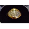 BAGUE EN OR JAUNE - 18 CARATS - ORNEE DE 25 BRILLANTS DE 0.01 CARAT CHACUN - TAILLE 55