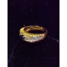 BAGUE EN OR JAUNE - 18 CARATS - SAPHIR DE 4 X 3 MM ET 8 BRILLANTS - TAILLE 55