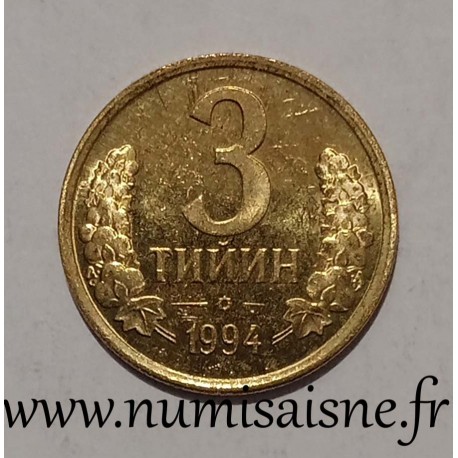 OUZBÉKISTAN - KM 2.2 - 3 TIYIN 1994 - Armoiries