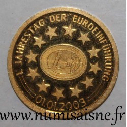 MEDAILLE - EUROPA-SAMMLUNG - 01.01.2003 - 1 Jahr Euro - Die Göttin Europa, die auf einem Stier reitet