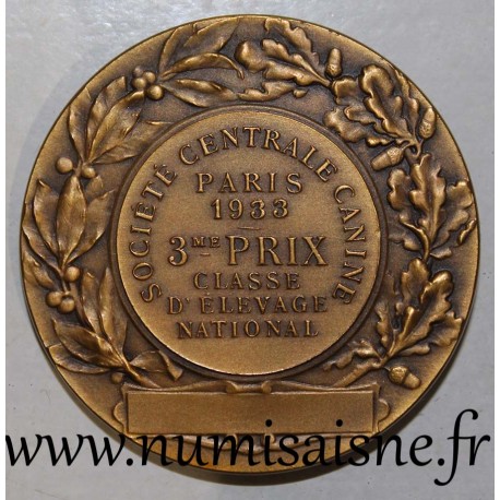 MEDAILLE - 75 - PARIS - ZENTRALE HUNDEGESELLSCHAFT - 1933 - 3. preis