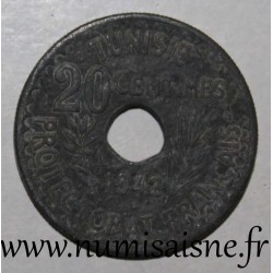 TUNISIA - KM 268 - 20 CENTIMES 1942 - Ahmad Pasha - French Protectorate