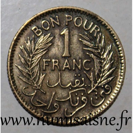 TUNESIEN - KM 247 - 1 FRANC 1945 - AH 1364