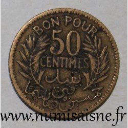 TUNESIEN - KM 246 - GUT FÜR 50 CENTIMES 1921 - AH 1340