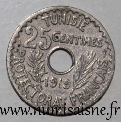 TUNESIEN - KM 244 - 25 CENTIMES 1919 - AH 1337 - Muhammad al-Nasir - Französisches Protektorat