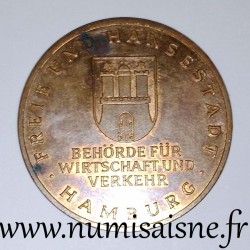 ALLEMAGNE - MÉDAILLE - INAUGURATION DU PONT DE KÖHLBRAND - Septembre 1974 - Hambourg