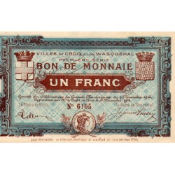 County 59 - CROIX - 1 FRANC VOUCHER - 7/11/1914 - SPECIMEN