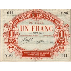 59 - LILLE - BANQUE D'EMISSION - 1 FRANC - 12/03/1915