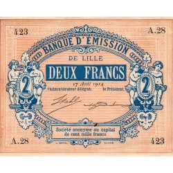 COUNTY 59 - LILLE - EMISSION BANK - 2 FRANCS - 17/08/1914