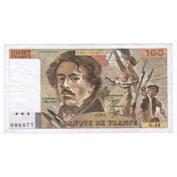 FAY 69/5 - 100 FRANCS DELACROIX - 1981 - PICK 154 - MANQUE PAPIER