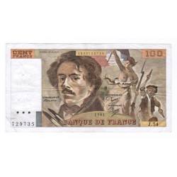 FAY 69/5 - 100 FRANCS DELACROIX - 1981 - PICK 154 - MANQUE PAPIER