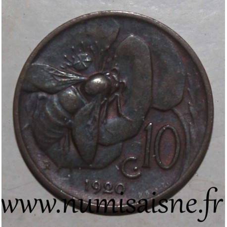 ITALIE - KM 60 - 10 CENTESIMI - 1920 - VICTOR EMMANUEL III