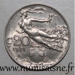 ITALIE - KM 44 - 20 CENTESIMI 1921