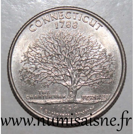 ÉTATS UNIS - KM 297 - 1/4 DOLLAR 1999 D - Denver - CONNECTICUT