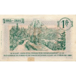 65 - TARBES - 1 FRANC - 07/02/1915 - CHAMBRE DE COMMERCE