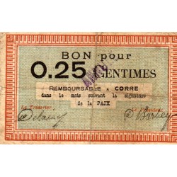 COUNTY 70 - CORRE - VOUCHER FOR 25 CENTS - CANCELS