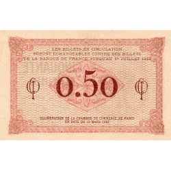 75 - PARIS - 50 CENTIMES - 10/03/1920 - CHAMBRE DE COMMERCE DE PARIS