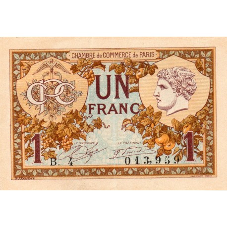 75 - PARIS - 1 FRANC - 10/03/1920 - CHAMBER OF COMMERCE