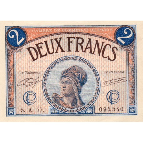 75 - PARIS - 2 FRANCS - 10/03/1920 - CHAMBER OF COMMERCE