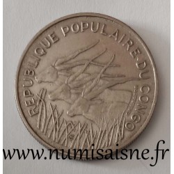 KONGO - KM 1 - 100 FRANCS 1972 - Riesen Elenantilope