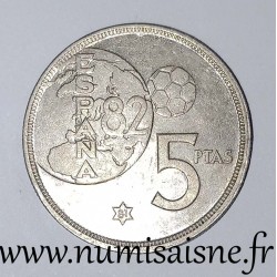 ESPAGNE - KM 817 - 5 PESETAS 1980 - 81 Dans l'étoile - Coupe du monde de football