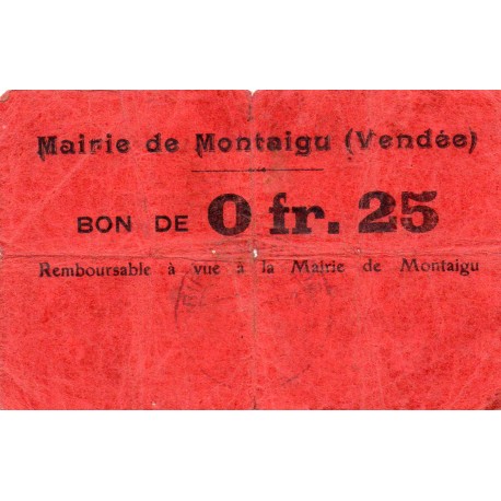 KOMITAT 85 - MONTAIGU - 25 CENTIMES