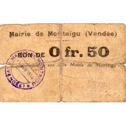 KOMITAT 85 - MONTAIGU - BON DE 50 CENTIMES - 01/04/1916