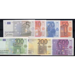 SERIE VON 6 AUSGEFALLENEN BANKNOTEN - SPIEL EURO - 2001