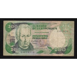 COLOMBIE - PICK 428 a - 200 PESOS ORO - 01.04.1983