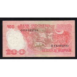 INDONESIA - PICK 116 - 100 RUPIAH 1977 - RHINOCEROS