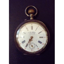 MEN'S POCKET WATCH IN SILVER WITH KEY WINDER