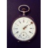 MEN'S POCKET WATCH IN SILVER WITH KEY WINDER  -  GLASS-FREE