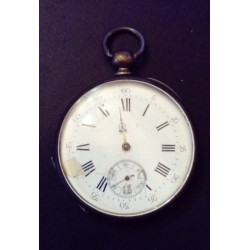 MEN'S POCKET WATCH IN SILVER WITH KEY WINDER