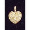 PENDENTIF EN OR JAUNE - 18 CARATS - EN FORME DE COEUR ORNÉ DE 12 BRILLANTS (0.24 CARATS AU TOTAL)