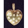 PENDENTIF EN OR JAUNE - 18 CARATS - EN FORME DE COEUR ORNÉ DE 12 BRILLANTS (0.24 CARATS AU TOTAL)