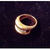 YELLOW GOLD RING - 18 CARATS - DECORATED WITH 5 DIAMONDS OF 0.10 CARAT EACH - SIZE 50